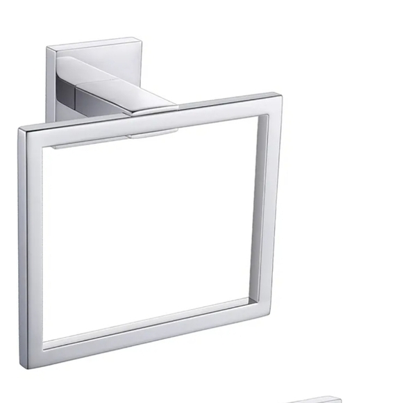 Stainless Steel Chrome Wall Mounted Square Bathroom Towel Holder - Picture 3 of 8